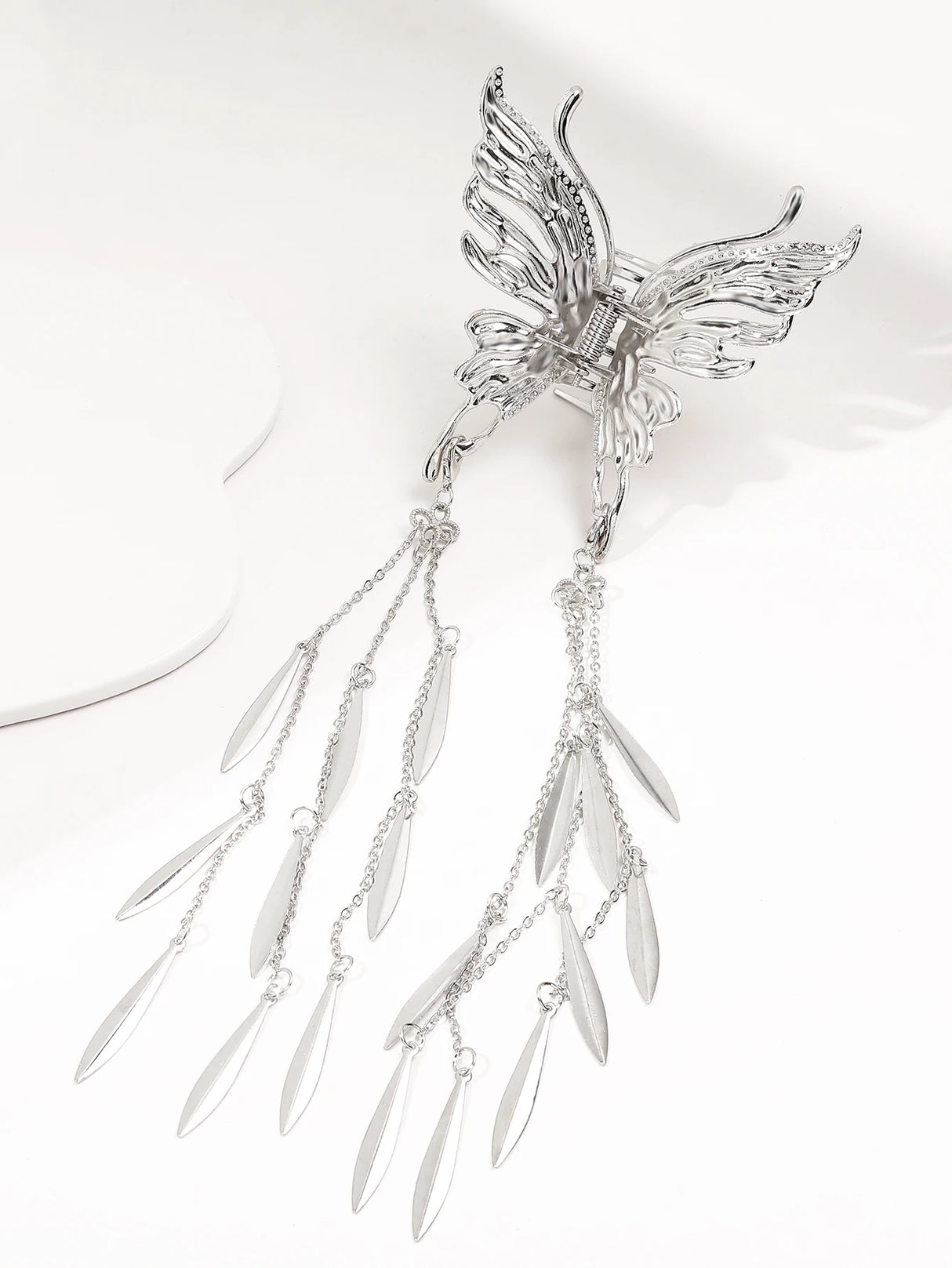 Clearance_1 Pcs Butterfly Clips Hair Silver Hair Barrettes Fluttering Tassel Hair Accessories,Non Slip Cute Hair Claw Clip for W