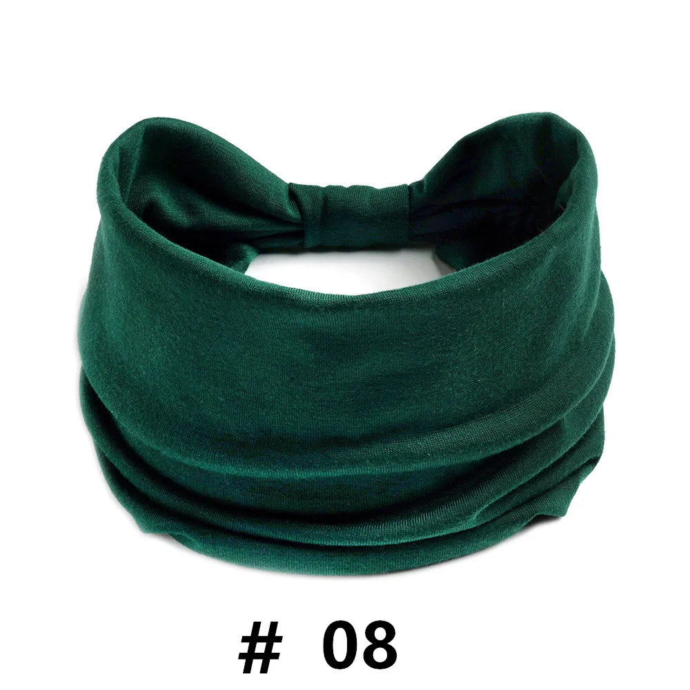 Headbands for Women Cotton Wide Headwrap Yoga Workout Hairbands Elastic Sport Head Bands Turban Bandana Bandage Hair Accessories