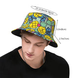 Unisex Kawaii Bucket Hats Funny Stitch Cartoon Accessories Bob Hat For Beach Headwear Lightweight