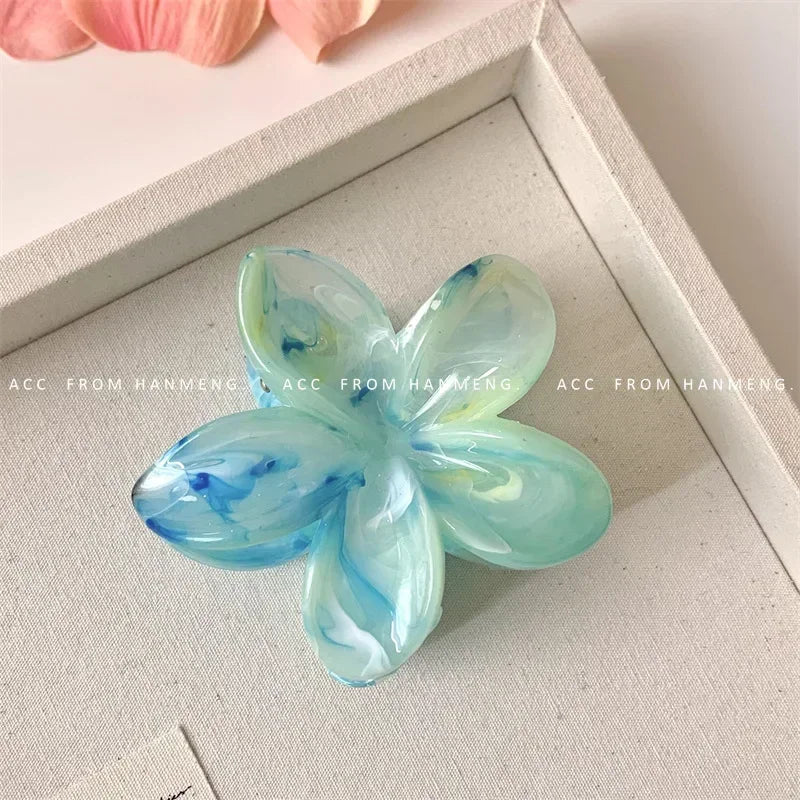 Summer Acrylic Flower Hair Clip for Women Marble Texture Hair Claws Clips Trendy Girl Hairpin Korean Hair Accessories Headwear