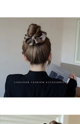 Korean Woman Big Elegant Silk Elastics Hair Band Girls Solid Color Scrunchies Hair Ties Ladies Ponytail Hold Hair Accessories