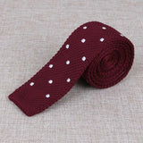 Men's Suits Knit Tie Plain Necktie For Wedding Party Tuxedo Casual Dots Woven Skinny Gravatas Cravats Accessories 25colors