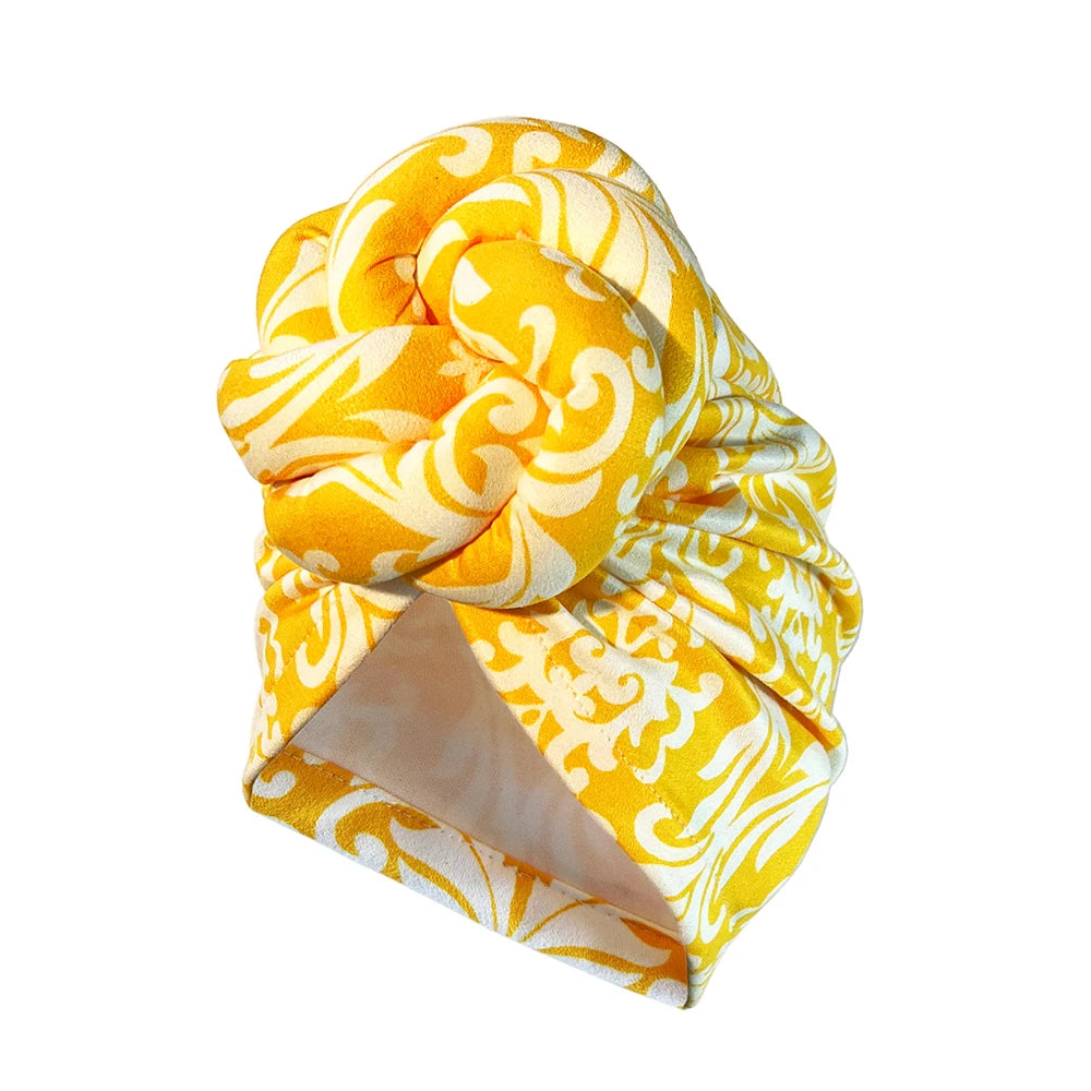 New African Turban for Women Large Flower Stretch Turban Headwrap Beanie Hat Ladies Turbante Mujer Bandanas Chemo Cap Head Cover