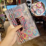 100Pcs/Set Girls Elastic Hair Bands Girls Hair Accessories 2.5cm Colorful Rubber Band Children Ponytail Holder Kids Hair Ties