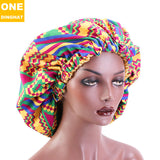 2020 New No. plus-Sized African Printing round Cap Double-Layer Satin Lining Wide Edge Nightcap Chemotherapy Hat