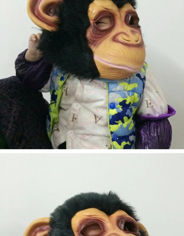 Next door adult Monkey King Tarzan gorilla mask funny horror funny monkey latex animal hood Douyin