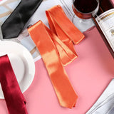 Fashion Casual Slim Plain Mens Solid Skinny Neck Party wedding Tie Silk Necktie