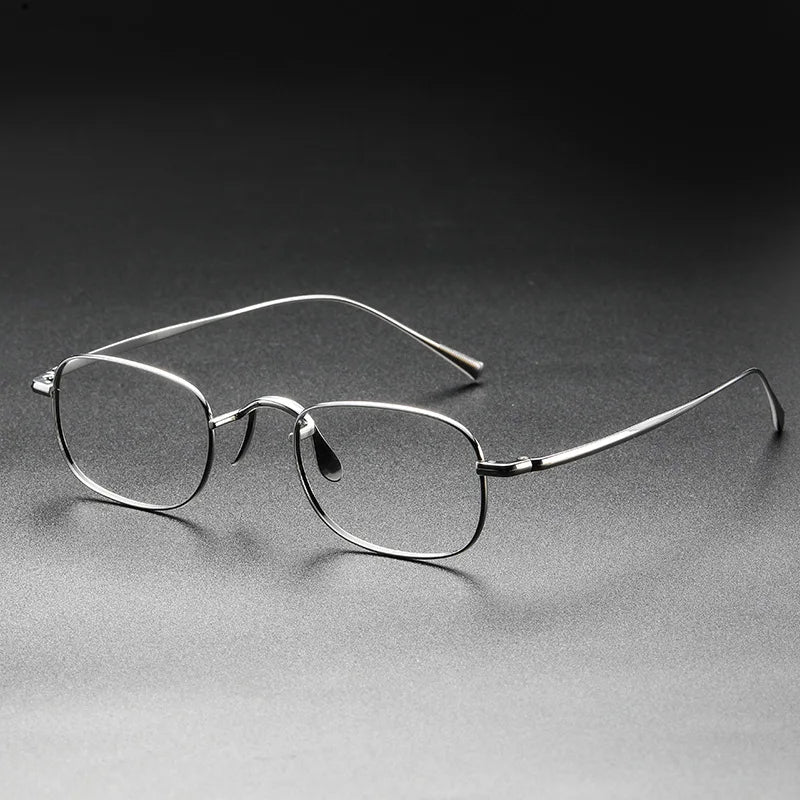 Vintage Small Square Oval 6.5g Ultra-Light Pure Titanium frame ，KJ45|Thin Frame of Golden Wire|For Men and Women