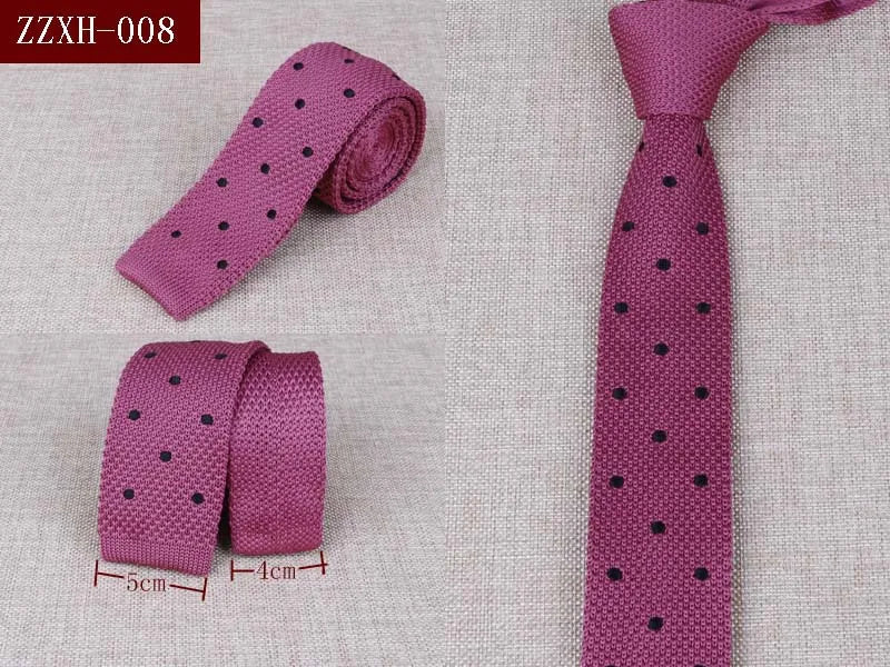 Men's Suits Knit Tie Plain Necktie For Wedding Party Tuxedo Casual Dots Woven Skinny Gravatas Cravats Accessories 25colors