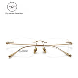 Fashionable and Simple Frameless Titanium Alloy Business Men's Glasses Personalized High-quality Women's Frames Suitable  Myopia