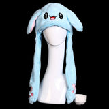 Women's Cute Beanies Hat Animal Rabbit Ears Glowing Moving Short Plush Warm Skullies Cap Autumn Winter Outdoor Travel Casual Hat