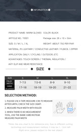 Autumn Winter Motorbike Gloves Men Women Windproof Anti-slip Touchscreen Fleece Keep Warm for Work Gloves Men Sports Bike Black