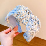 knotted Wide Headbands For Women Girls Headwear Fashion Embroidery Fabric Hairbands Female Hair bands Hoop Hair Accessories