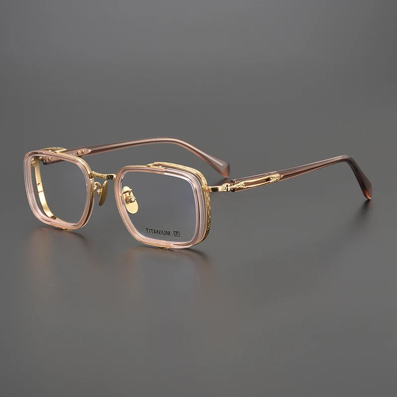 Exquisite Titanium Handmade Glasses Frame Mens Women Retro Square Spectacle Frames Eyeglasses Japanese Design Oval Round Eyewear