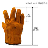 Labor Protection Cowhide Gloves Double-layer Yellow Safety Welding Wear-resistant Gloves Personal Protective Equipment
