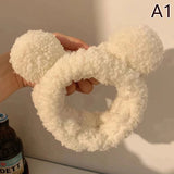 Wide Hairband Headpiece Cute Bear Ears Plush Face Wash Make-up Hair Band Wide Edge Hair Band Headdress
