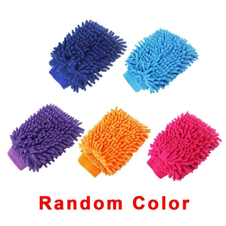 Car Wash Microfiber Chenille Gloves Thick Coral Fleece 5 Colors Random DIY Carwash Household Car Washing Cleaning Anti Scratch