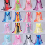 Silk Scarf Portable Women Chiffon Scarves Gradient Color Washable Chiffon Scarf Long Wrap Shawl For Daily Wear