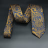 Luxury 7CM Mens Necktie Paisley Ties For Man Groomsman Jacquard Woven Gold Orange Color Neck Tie Business Party