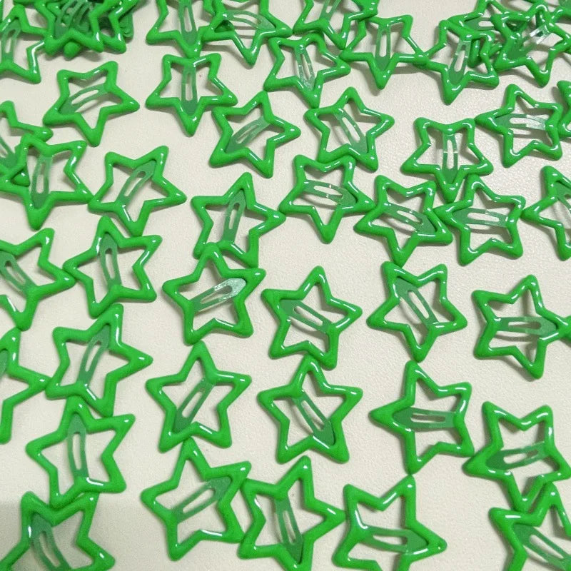 KYDZSW 10Pcs Children Cute Colors Geometric Stars Ornament Hair Clips Girls Lovely Sweet Hairpins Kid Hair Accessories