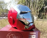 Hot Marvel 1/1 Mk5 Iron Man Autoking Helmet Remote And Voice Control Iron Man Automatic Helmet Mask With Led Light Funny Gift