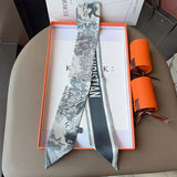 Women's Daily Wear Headbands Bags Handles Silk Scarves Simulated Silk Streamers French Versatile Headbands Scarves Gifts