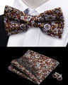 3pcs Bow Tie For MenBowtie Handkerchief Cufflinks Set For Shirts Fit Business Wedding Butterfly Paisley Pocket Square Bowtie Man