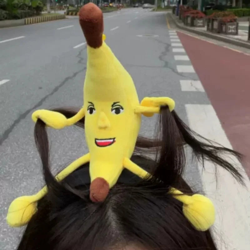 New Kawaii Pink Rabbit Banana Guinea Pig Plush Headband Creative Funny Fun Fashion Portable Cute Anime Headband for Woman Girls