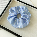 Stripes Elastics Hair BandWoman Large Fresh Versatile Scrunchies Hair Ties Ladies Ponytail Holder Girl Fashion Hair Accessories
