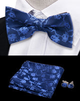 3pcs Bow Tie For MenBowtie Handkerchief Cufflinks Set For Shirts Fit Business Wedding Butterfly Paisley Pocket Square Bowtie Man