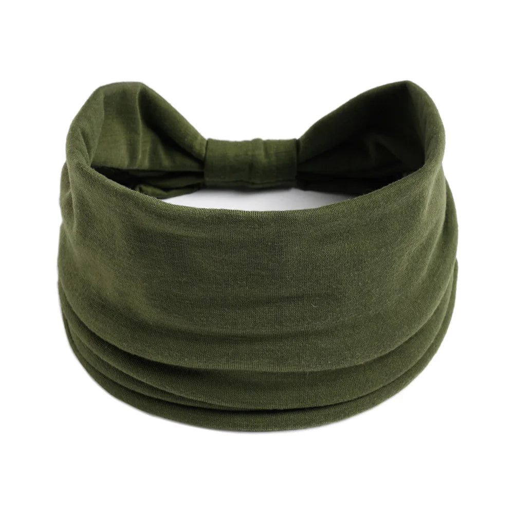 Headbands for Women Cotton Wide Headwrap Yoga Workout Hairbands Elastic Sport Head Bands Turban Bandana Bandage Hair Accessories