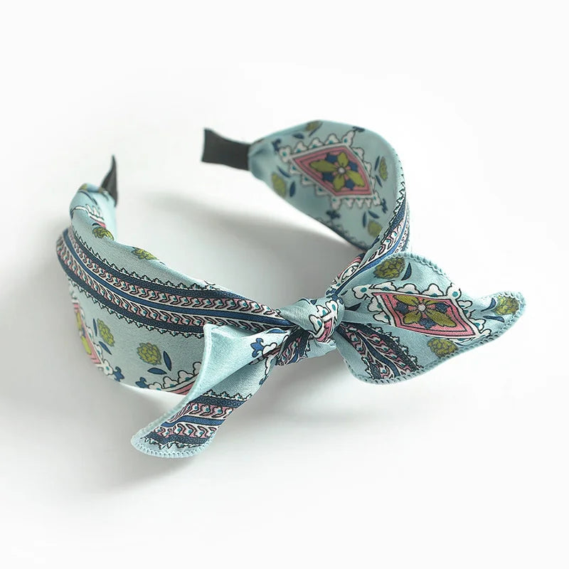 Women Hairbands Wide Female boho ties headband accessories Bow Hair Hoops Headwear Floral Hair Accessories Girl Head Band Lady