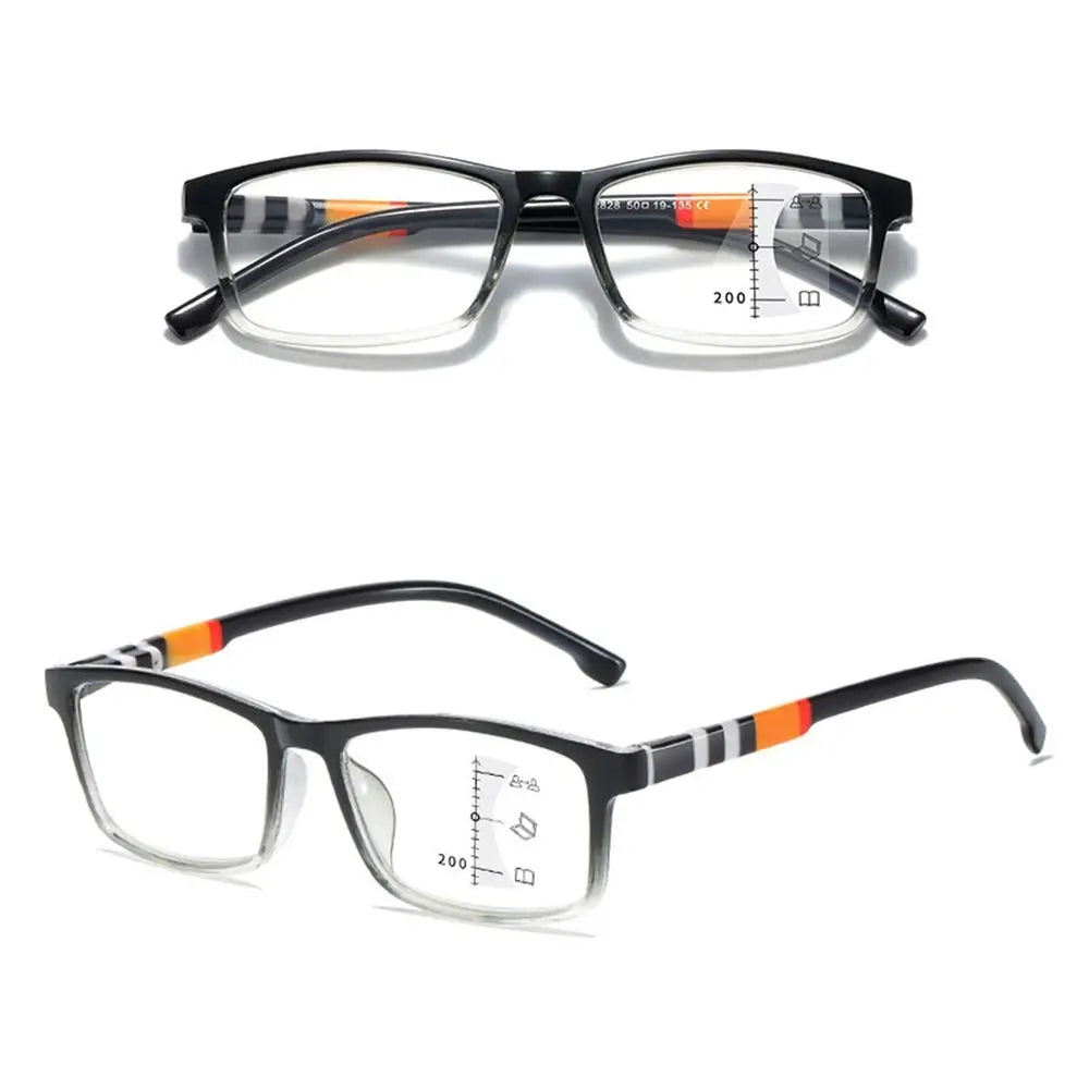 Blue Ray Blocking Anti-Blue Light Reading Glasses Multifocal Progressive Near Far Square Eyeglasses Ultralight PC