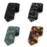 Mathematical Equation Printed Tie Men's Fashion all-Match Personality Casual Necktie 8 Cm Wide Tie Wedding Party Accessories