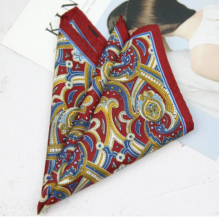 New Dot Red Print Pocket Square Floral Chest Towel Paisley Suits Wedding Gentlemen Hankies Men's Handkerchiefs Pocket Squares