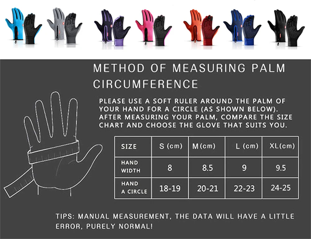 Hot Winter Gloves For Men Women Touchscreen Warm Outdoor Cycling Driving Motorcycle Cold Gloves Windproof Non-Slip Womens Gloves