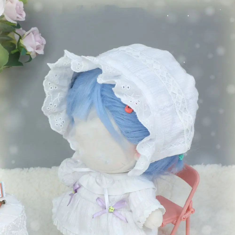 20CM Doll Hat Cute Lace Princess Miniature Hat Nightcap Soft Bonnet Cap For Idol Dolls Accessories Photography Props Kids Toys
