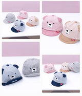 Baby Bear Baseball Cap New Spring Summer Cute Cartoon Solid Sunhat Boys Girls Cotton Snapback Caps Kid Hip Hop Fishing Hat 3-12M
