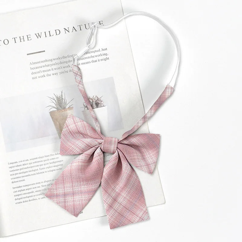 Fashion JK Bowtie Women College Student Collar Tie Cotton Plaid Bowknot Lolita Girls Adjustable Butterfly Anime Cosplay Cravat