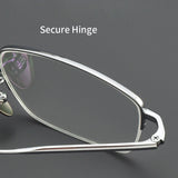 Lzabella New Men's Half Frame Glasses Business Casual Pure Titanium Frame Fashionable And Trendy Prescription Glasses 1906