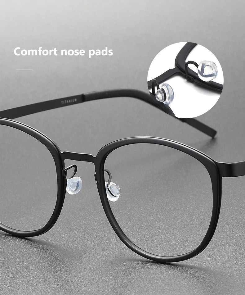 2023 Titanium Glasses Frame for Men Women Vintage Round Myopia Optical Eyewear Screwless Prescription Eyeglasses Frame Spectacle