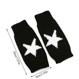 Y2K Fashion Knitted Winter Gloves Ins Korean Women Half Finger Warm Woolen Gloves Pentagram Star Fingerless Hand Warmer Mitten