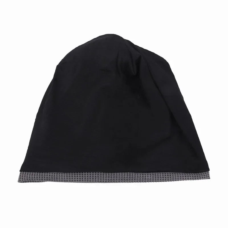 Unisex Men Women Beanie Cotton Night Sleep Cap Bonnet Chemo Hat Headwear Turban Baggy Hair Care Nightcap Pullover Hat Solid Colo
