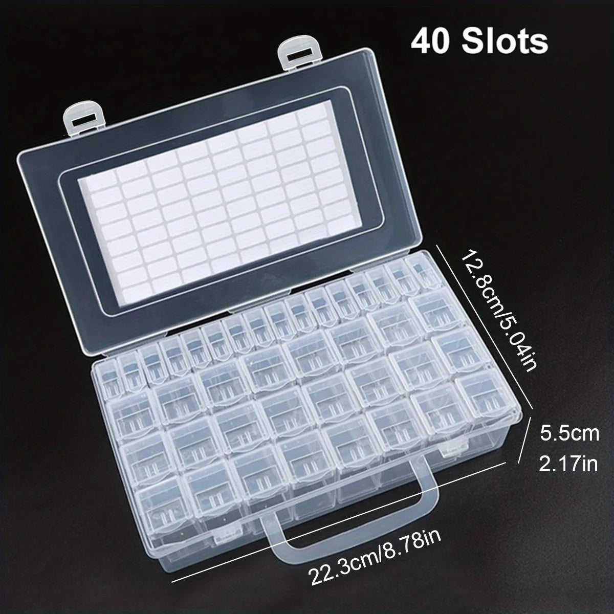 Clearance_1pc 32/40/42/48/56/64 Slots Plastic Storage Box, DIY Diamond Painting Beads Charms Jewelry Accessories Organizer Box_C