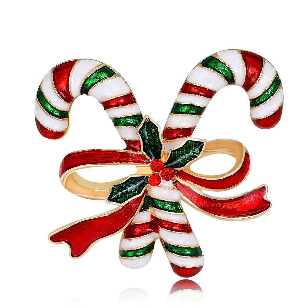 Christmas brooch apple snowflake bow cane candy ice cream gift pine cone pin men and women accessories