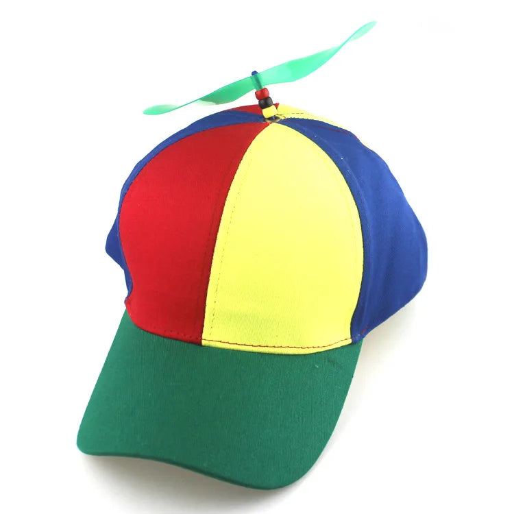 Fashion Colorful Bamboo Dragonfly Patchwork Baseball Cap Adult Kid Helicopter Propeller Funny Cotton Parent-child Snapback Hats