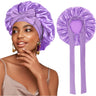 New Women Satin Bonnet Silky Sleep Cap Curly Hair Wrap For Sleeping Cap Adjustable Bonnets With Tie Band Nightcap Hair Care Cap