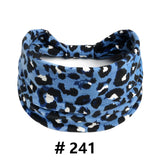 Leopard Print Headbands for Women Wide Boho Turban Head Wraps Cotton Knotted Elastic Hairbands Non Slip Workout Hair Accessories