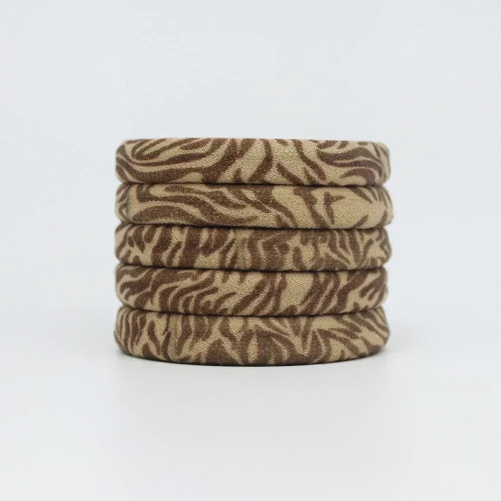 5PC High Elasticity Hair Ties Leopard Print Elastic Hair Scrunchie Ties for Women Wild Fashion Head Rope Hair Styling Accessorie