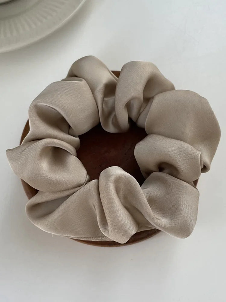 Silk Scrunchie Elastic Hair Bands Solid Color Women Girls  Headwear Fashion Headband Ponytail Holder Hair Accessories